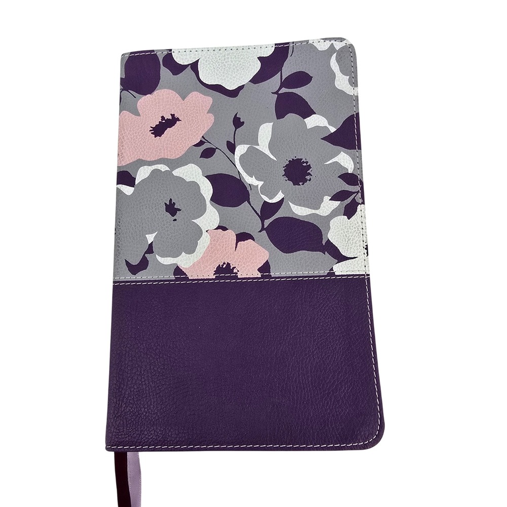 Zondervan NIV Thinline Bible Purple‎ Floral Leathersoft 9780310448907 Excellent